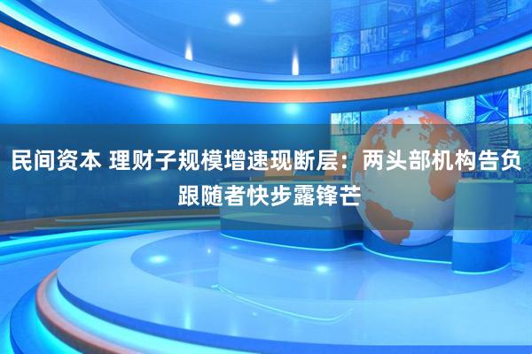 民间资本 理财子规模增速现断层：两头部机构告负 跟随者快步露锋芒